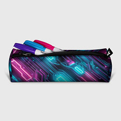 Пенал для ручек Неоновый узор киберпанк микросхемы, цвет: 3D-принт — фото 2