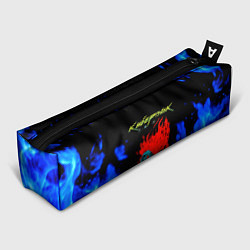 Пенал для ручек Киберпанк голубой огонь, цвет: 3D-принт