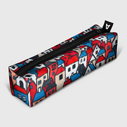 Пенал для ручек Красные и белые домики, цвет: 3D-принт