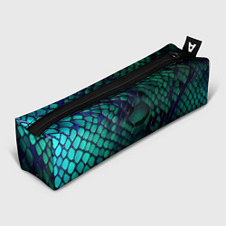 Пенал для ручек Бирюзовая змеиная кожа, цвет: 3D-принт