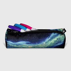 Пенал для ручек Синяя волна с зеленым оттенком на черном, цвет: 3D-принт — фото 2