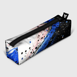 Пенал для ручек Черно-синяя краска на белом, цвет: 3D-принт