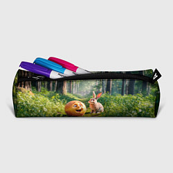 Пенал для ручек Колобок и заяц в лесу, цвет: 3D-принт — фото 2