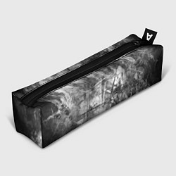 Пенал для ручек Абстракция - grey and white paint strokes, цвет: 3D-принт