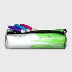 Пенал для ручек Color white light green stripes, цвет: 3D-принт — фото 2