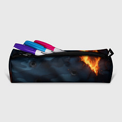 Пенал для ручек Разорванный синий камуфляж с огнем, цвет: 3D-принт — фото 2