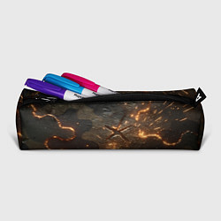 Пенал для ручек Искры в разломах на камуфляже, цвет: 3D-принт — фото 2