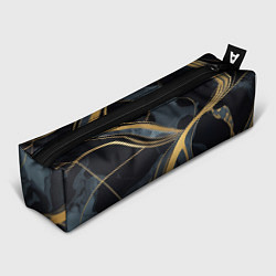 Пенал для ручек Мраморный узор с золотыми полосками, цвет: 3D-принт