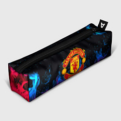 Пенал для ручек Манчестер Юнайтед неоновый огонь, цвет: 3D-принт