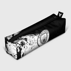 Пенал для ручек Манчестер сити черно белые краски, цвет: 3D-принт