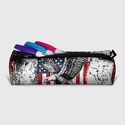 Пенал для ручек Орел на фоне американского флага USA, цвет: 3D-принт — фото 2
