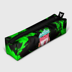 Пенал для ручек Liverpool зеленый огонь текстура, цвет: 3D-принт