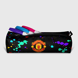 Пенал для ручек Манчестер Юнайтед краски неон, цвет: 3D-принт — фото 2