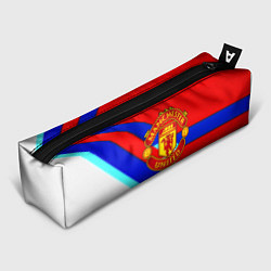Пенал для ручек Манчестер Юнайтед полосы геометрия, цвет: 3D-принт