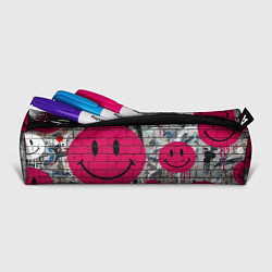 Пенал для ручек Розовые смайлы граффити, цвет: 3D-принт — фото 2