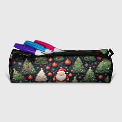 Пенал для ручек Новый год паттерн Дед мороз, цвет: 3D-принт — фото 2