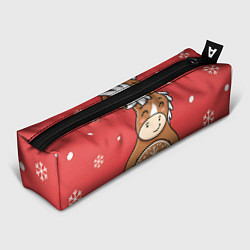 Пенал для ручек Новогодняя лошадка с печенькой, цвет: 3D-принт