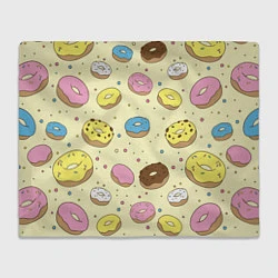 Плед флисовый Сладкие пончики, цвет: 3D-велсофт
