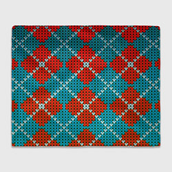 Плед флисовый Knitting pattern, цвет: 3D-велсофт