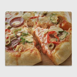 Плед флисовый Пицца 2, цвет: 3D-велсофт