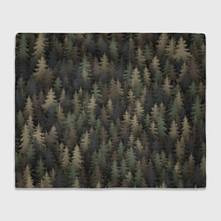 Плед флисовый Лесной камуфляж, цвет: 3D-велсофт