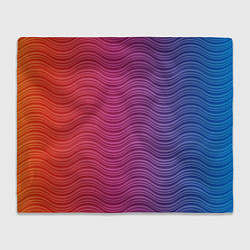 Плед флисовый Цветные волны, цвет: 3D-велсофт