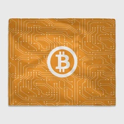 Плед флисовый Bitcoin: Orange Network, цвет: 3D-велсофт