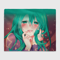 Плед флисовый Miku Ahegao, цвет: 3D-велсофт