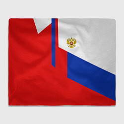 Плед флисовый Russia: Geometry Tricolor, цвет: 3D-велсофт