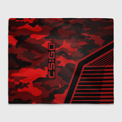 Плед флисовый CS:GO Red Camo, цвет: 3D-велсофт