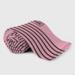 Плед флисовый Black Pink: Black Stripes, цвет: 3D-велсофт — фото 2