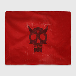 Плед флисовый DOOM: Devil Skull, цвет: 3D-велсофт