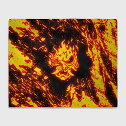 Плед флисовый Cyberpunk 2077: FIRE SAMURAI, цвет: 3D-велсофт