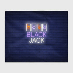 Плед флисовый Black Jack: Neon Game, цвет: 3D-велсофт