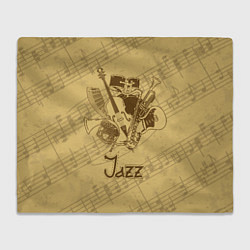 Плед флисовый Jazz - musical instruments, цвет: 3D-велсофт