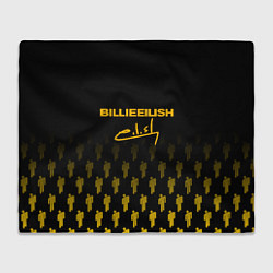 Плед флисовый Billie Eilish: Yellow & Black Autograph, цвет: 3D-велсофт