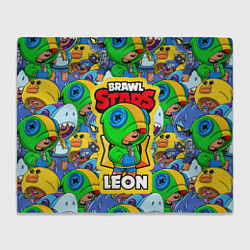 Плед флисовый BRAWL STARS LEON, цвет: 3D-велсофт