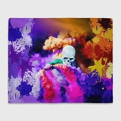 Плед флисовый Череп в дыму, цвет: 3D-велсофт