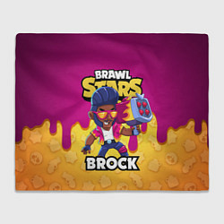 Плед флисовый BRAWL STARS BROCK, цвет: 3D-велсофт