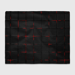 Плед флисовый 3D Плиты Red & Black, цвет: 3D-велсофт