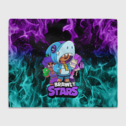 Плед флисовый BRAWL STARS LEON SHARK, цвет: 3D-велсофт