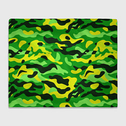 Плед флисовый КАМУФЛЯЖ GREEN, цвет: 3D-велсофт