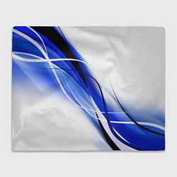 Плед флисовый GEOMETRY STRIPES BLUE, цвет: 3D-велсофт