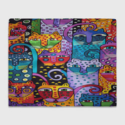 Плед флисовый КОТЯТА ЖИВОПИСЬ, цвет: 3D-велсофт