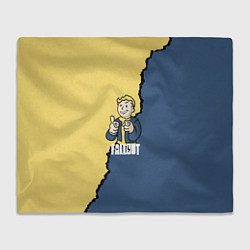 Плед флисовый Fallout logo boy, цвет: 3D-велсофт