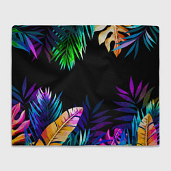 Плед флисовый Тропическая Ночь, цвет: 3D-велсофт