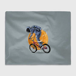 Плед флисовый Космический велосипедист Z, цвет: 3D-велсофт