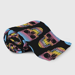 Плед флисовый Neon skull!, цвет: 3D-велсофт — фото 2