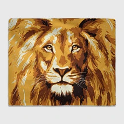 Плед флисовый Взгляд льва, цвет: 3D-велсофт