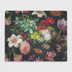 Плед флисовый Цветы, цвет: 3D-велсофт